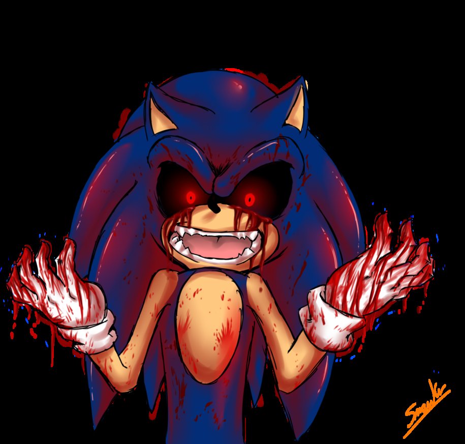 Sonic.exe with bloody hands