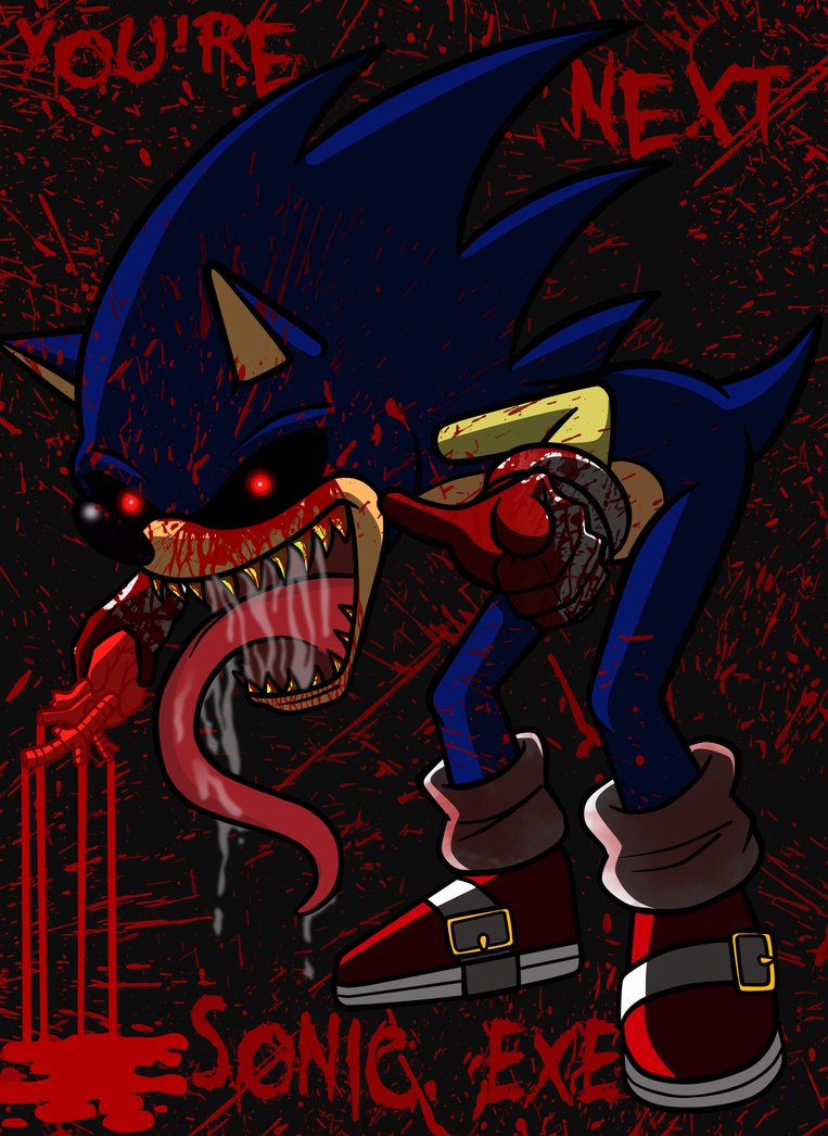 Sonic.exe rip your heart out and he has a long tongue