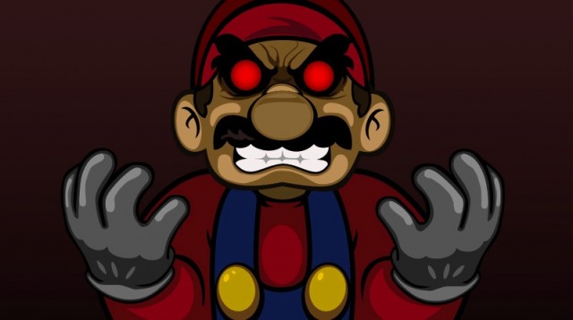 Mario Mad.EXE with Red Evil Eyes